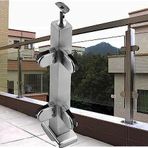 WUNMSKZR Balkon için cam korkuluk sistemi, paslanmaz çelik, kare kaplama, kutup klipsli, cam korkuluk direkleri, 270 ° döner konnektör, her türlü pa için uygundur