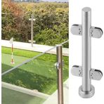 WUNMSKZR Korkuluk camı kelepçesi, dış cam çit direği, cam kelepçe, 8 – 12 mm cam/ahşap/plastik plakalar için merdiven korkulukları, balkon korkulukları için (orta direk, 85 cm)