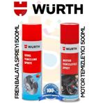 Würth 500 ml Motor Temizleyici+500 ml Fren Balata Spreyi