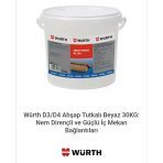 Würth D3/D4 Ahşap Tutkalı Beyaz 30Kg: Nem Dirençli Ve Güçlü İç Mekan Bağlantıları