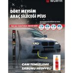 Würth Dört Mevsim Araç Sileceği Plus 325 mm 13” 9 Farklı Aparat Cam Sabunu Hediyeli