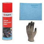 Würth Motor Temizleme Spreyi + Mikrofiber Bez + Würth Eldiven