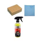 Würth Star Global 3 Lü Set Oto Yıkama Süngeri, Sentetik Güderi Bez, Jant Temizleme Spreyi 400 ml