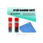 Würth Würth 3 Parça Bakım Seti Motor Temizleme Spreyi+Araç İçi Temizleme Spreyi+Sentetik Güderi Bez 38X60