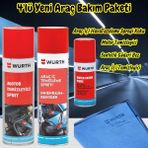 Würth Yeni Araç (Motor Temizleme,araç Içi,quick Fresh,bez) Bakım Paketi 4'lü - 4 Ürün 1 Arada - Karışık Çok Renkli
