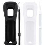 WUSJCOF Wii Remote için 2 adet silikon koruyucu kılıf (Siyah)