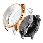 WUWOCJ Amazfit GTR 4 ile Uyumlu Ekran Koruyucu Kılıflar, Çok Yönlü Yumuşak TPU Çizilmez Koruyucu Kaplama Tampon Çerçeve Kapağı (Gül Altın/Şeffaf)