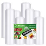 WVacFre 8 folyo rulo (4) 20 x 600 cm ve (4) 28 x 600 cm gıda için vakum rulosu, BPA içermeyen vakum torbası, Sous Vide torba folyosu, vakumlama ve folyo kaynak cihazları için uygundur