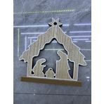 WVIOUOPU Doğum Sahne Setleri Noel Dekoru İç Mekan - Ahşap El Boyalı Dini Kutsal Aile Figürü Manto Rafı Masa Üstü Ev Orta Parça Ofis Masası Teşhir Noel Partisi Noel Dekorasyonu