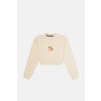 WWF Market Palyaço Balığı Crop - Parşömen Bej Sweatshirt