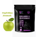 Wwp Collagen & Glucosamine, Kolajen & Glukozamin Destek Tozu - 300G – Aromalı. - Yeşil Elma