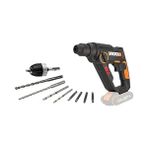 WX390.9 20VOLT 1.2j Profesyonel Sds-Plus Pnömatik Şarjlı Matkap + 8 Adet Uç + Mandren (Akü Dahil Değildir) - standart