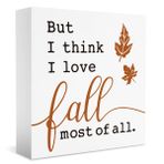WXUMTM Sonbahar Dekoru, Ev Ofis İçin Sonbahar Süslemeleri, Sonbahar Tabelası, Sonbahar Süslemeleri, Sonbahar Şükran Günü Süslemeleri, But I Think I Love Fall Most Of All Tabela, Sonbahar Masa Rafı Dekoru