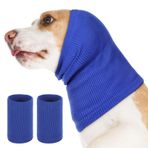 WY LIGHTING LEVEL Sakinleştirici köpek kapüşonlu kazak, sessiz, kapaksız/sallanmayan köpekler için kulak sargısı, ayarlanabilir köpek kulaklığı, Mavi, M