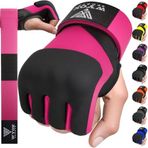 WYOX Jel Boks El Sargıları Erkekler ve Kadınlar için İç Eldiven, 80 cm Hızlı Bilek Kayışları, Muay Thai Kickboks için Dolgulu Mafsal Koruması, Boks ve Dövüş Sanatları için El Sargıları (Pembe, S/M)