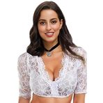 WYWZDQ Dirndl bayan Dirndl komple set, Dirndl bluzu, Dirndl önlüğü, Dirndl elbisesi, bayan, Oktoberfest elbisesi, 34 ila 44 numara arası, Beyaz, 38