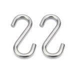 WYZBEN Uzatma Yayları ve Asma için Ağır Hizmet Garaj Kapısı S Kancası - 1/4 "x 2" - Zincirler için Çok Amaçlı Metal Kancalar, Işıklar & Depolama (2 Paket)