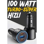 Wyze 100 Watt Araç Şarj Aleti iPhone & Android & Notebook Araç içi Şarj Cihazı (Tek Çıkış Net 65 Watt )