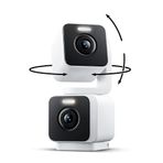 WYZE Duo Cam Pan Kapalı/Açık IP65 2K 360° Pan/Tilt Akıllı Ev Güvenlik Kamerası, Renkli Gece Görüşlü, Alexa ve Google Asistan ile Uyumlu, Beyaz