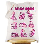 WZMPA Cheshire Kedi Tote Çanta Alice & Cheshire Hayranları Hediyeler Cheshire Ruh Halleri Yeniden Kullanılabilir Bakkal Çantası Cheshire Kedi Ürünleri, Cheshire Ruh Halleri -T, Large