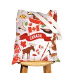 WZMPA Kanada Seyahat Tuval Tote Çanta Kanada Seyahat Hediye Kanada Tatil Yeniden Kullanılabilir Omuz Çantası Kanada Turist Gezgin Için, Kanada Tg, Large