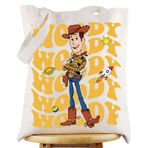WZMPA Komik Woody Tote Çanta Woody Hayranları İlham Hediye Odunsu Ve Buzz Karikatür Film Yeniden Kullanılabilir Bakkal Çantası Odunsu Ürün, Odunsu Tote, Large