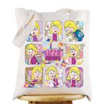 WZMPA Lizzie Hayranları Tote Çanta Lizzie Karikatür Hayranları Hediye Lizzie Ruh Halleri Yeniden Kullanılabilir Bakkal Çantası Lizzie Ürün, Izzie Ruh Halleri, Large