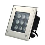 WZYJLyds Gömülü Işıklar Led, Kare Spot Lambader Paslanmaz Çelik IP67 Su Geçirmez, Kaldırımlar, Meydanlar, Parklar için kullanılır 9 Güç, 7 Parlak Renk (Renk : B7, Boyut : 3W)