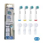 X Cross - Kusursuz Temizlik Oral-b Uyumlu Diş Fırçası Başlığı + Fırça Koruma Kapağı