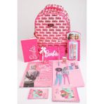 x Dekomus Lisanslı Barbie "ıconic Monogram Collection" Büyük Boy Okul ve Tüylü Çantası Kırtasiye Seti - 102-Beyaz