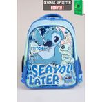 x Dekomus Lisanslı Stitch "ıconic Blue Collection Collection" Özel Tasarım Büyük Boy Okul Çantası "dekomus Cep Defteri Hediyeli" - 0 - 1