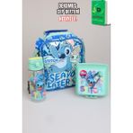 x Dekomus Lisanslı Stitch "ıconic Blue Collection" Termoslu Beslenme Çantası, 500 ml Matara ve Beslenme Kabı Seti - 1