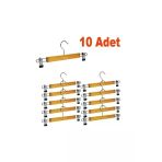 X Depo 10 Adet Ahşap Askılık Mandallı Etek-Pantolon Askısı Elbise Askısı