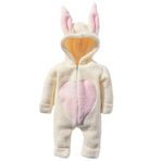 X İpek Atlas Erkek Kız Bebek Çocuk Kışlık Tavşan Peluş Tulum (Çok Renkli, 9 Ay)