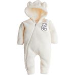 x Ipek Atlas Erkek Kız Bebek Çocuk Nakışlı Ayıcık Tulum - Açık Ekru - 4 Yaş