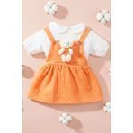x Ipek Atlas Kız Bebek Çocuk Müslin Oyuncaklı Elbise - 01-Turuncu - 2 Yaş