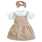 X İpek Atlas Kız Bebek Ve Çocuk Kısa Kollu Fırfırlı Bebe Yaka Elbise (Kahverengi, 3 Yaş)