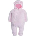x Ipek Atlas Kız Erkek Bebek Çocuk Kapüşonlu Ayıcık Peluştulum - 7 Yaş - 50P-Pembe