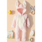 x Ipek Atlas Kız Erkek Bebek Çocuk Kışlık Peluş Tulum - 50P-Pembe - 3 Yaş