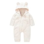 X İpek Atlas Kız Erkek Bebek Ve Çocuk Ayıcık Tulum (Ekru, 9 Ay)