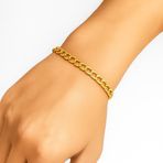 X-lady Accessories Altın Renk Cuban İnce Paslanmaz Çelik Unisex Erkek Zincir Çelik Bileklik - 3335