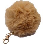 X-lady Accessories Bej Renk Peluş Ponpon Anahtarlık 976 - Renkli