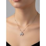 X-lady Accessories Gümüş Renk Baget Fiyonk Model Top Zincir Çelik Kolye - 3764