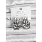 X-lady Accessories Gümüş Renk Halka Modelli Pirinç Kadın Küpe - TJ-BKP11351