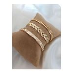 X-lady Accessories Kadın Gold Renk Kılçık Model Tırtıl Model Düz Kartier Model Kararmaz Kombin Bileklik - 457