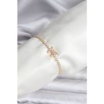 X-lady Accessories Kelebek Model Zirkon Taşlı Gold Renk Pirinç Su Yolu Kadın Bileklik - TJ-BB8102
