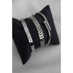 X-Lady Accessories Kombin Kadın Gümüş Kaplama Taşlı Kartier Model Kılçık Ve Çivi Model Kombin Bileklik - 958