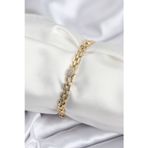 X-lady Accessories Pirinç VIP Seri Gold Renk Zincir Model Kalpli Zirkon Taşlı Kadın Bileklik - TJ-BB7929