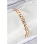 X-lady Accessories Pirinç Zirkon Taşlı Kare Model Gold Renk Asansörlü Kadın Bileklik - TJ-BB7792