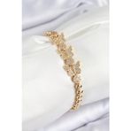 X-lady Accessories Pirinç Zirkon Taşlı Kelebek Model Gold Renk Kadın Bileklik - TJ-BB7541